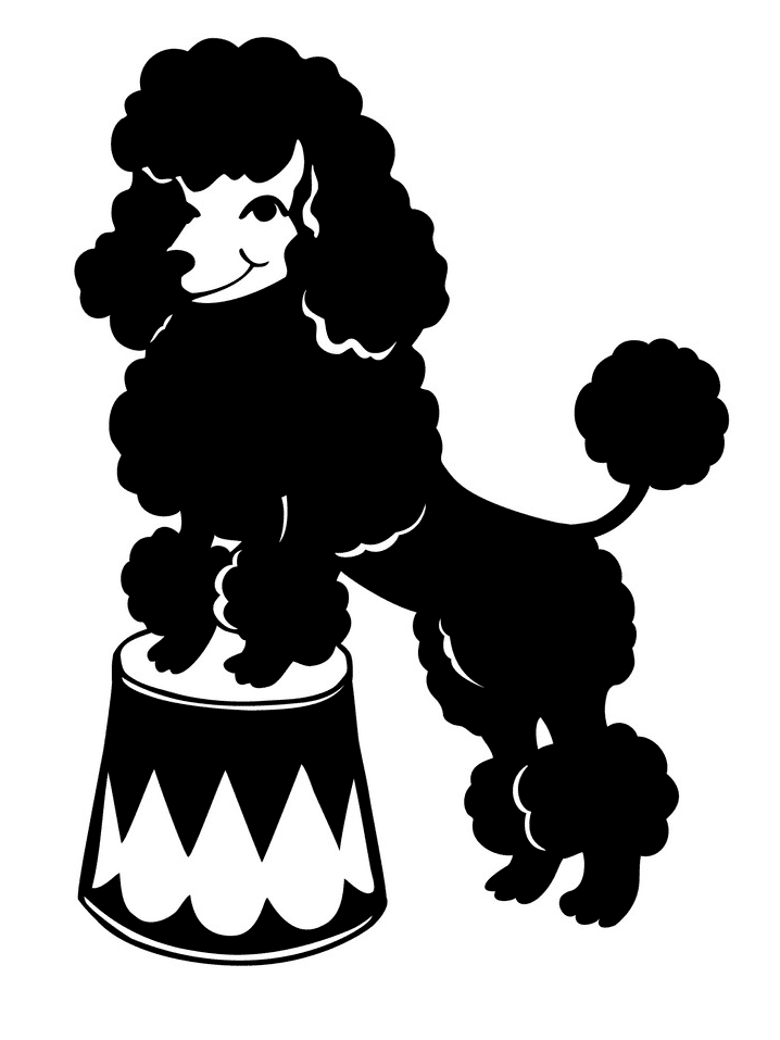 Poodle Clipart Black and White