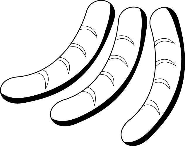 Sausages Clipart Black and White
