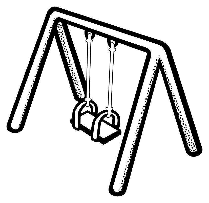 Swing Clipart Black and White