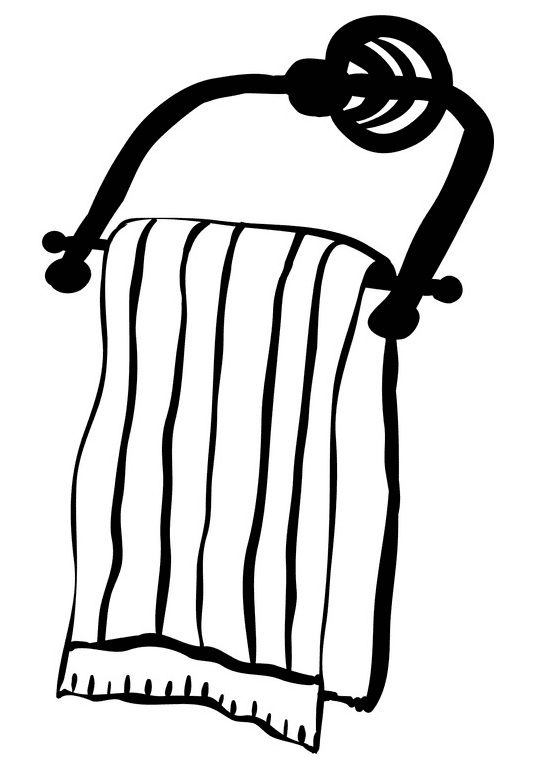 Towel Black and White Clipart