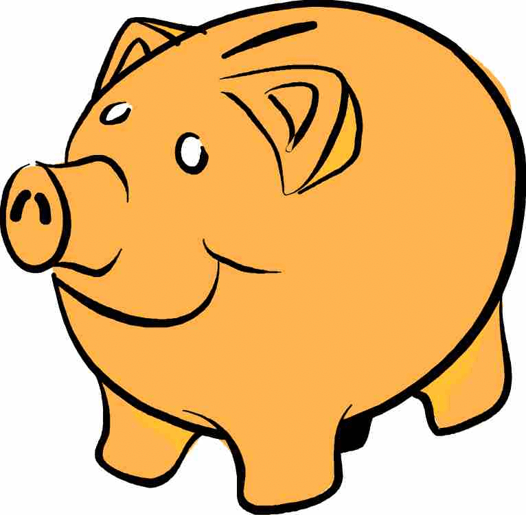 Yellow Piggy Bank Clipart