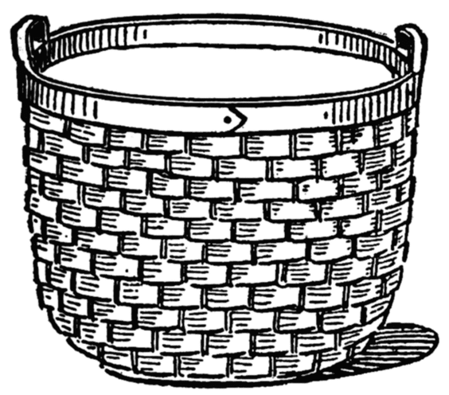 Basket Clipart Black and White