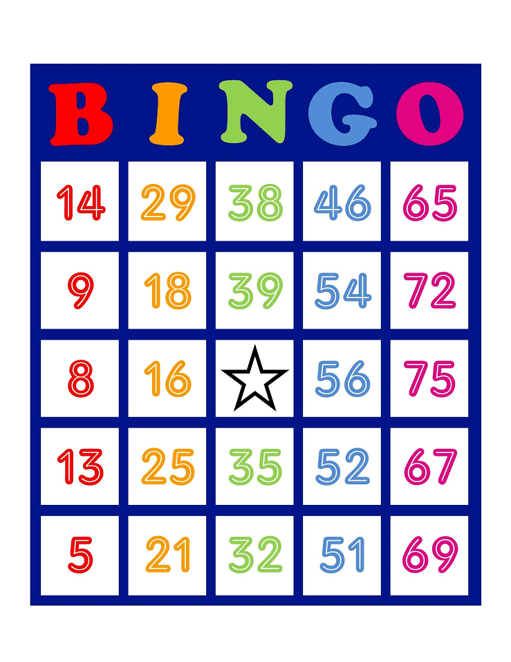 Bingo Card Clipart Image