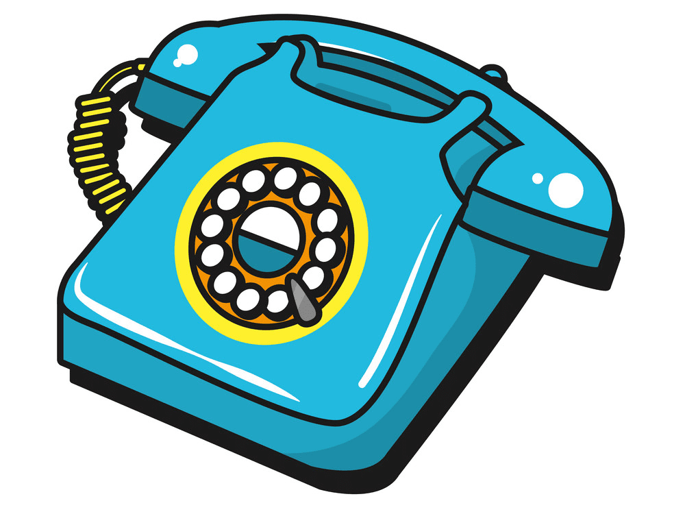 Blue Telephone Clipart