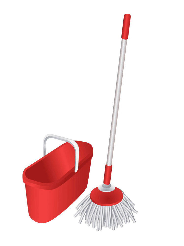 Bucket and Mop Clipart Png