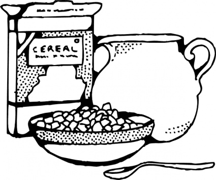Cereal Clipart Black and White