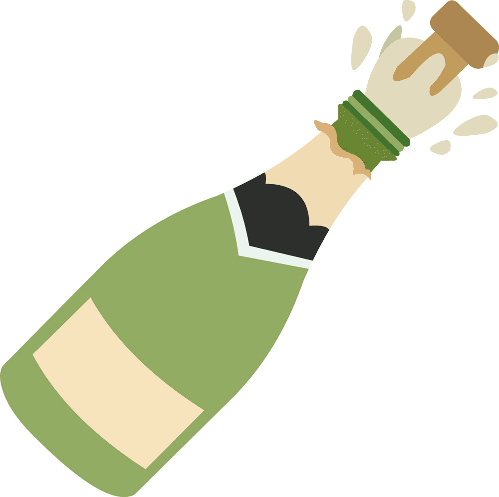 Champagne Bottle Clipart Png Free