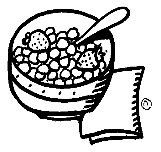 Free Cereal Clipart Black and White