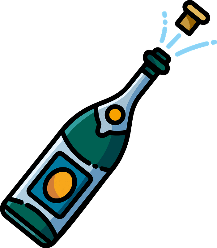 Free Champagne Bottle Clipart Transparent