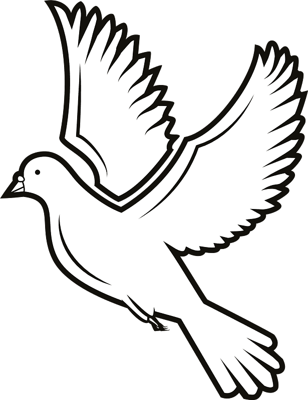 Free Dove Clipart Black and White