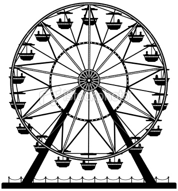Free Ferris Wheel Clipart Black and White