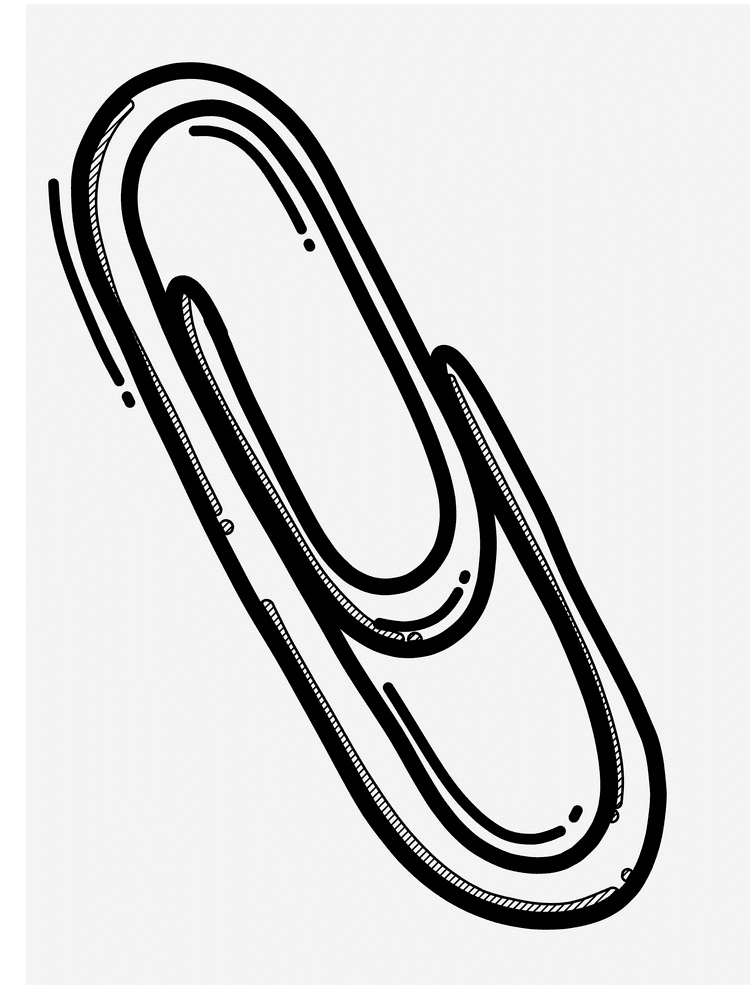 Free Paper Clip Clipart Black and White