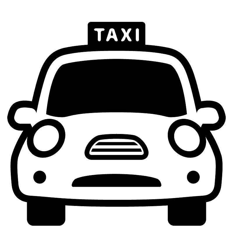 Free Taxi Clipart Black and White