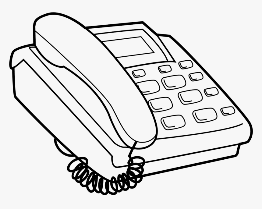 Free Telephone Black and White Clipart