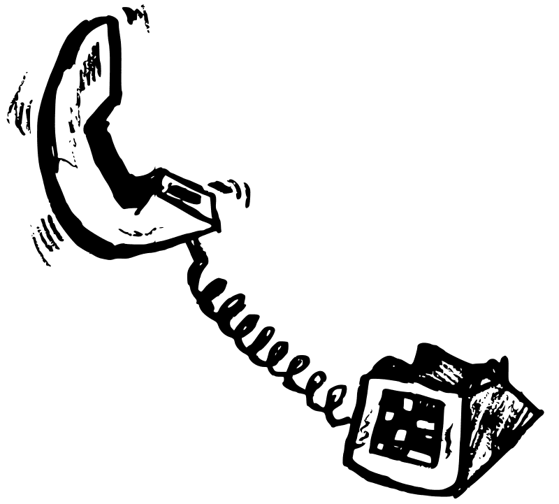 Free Telephone Clipart Black and White