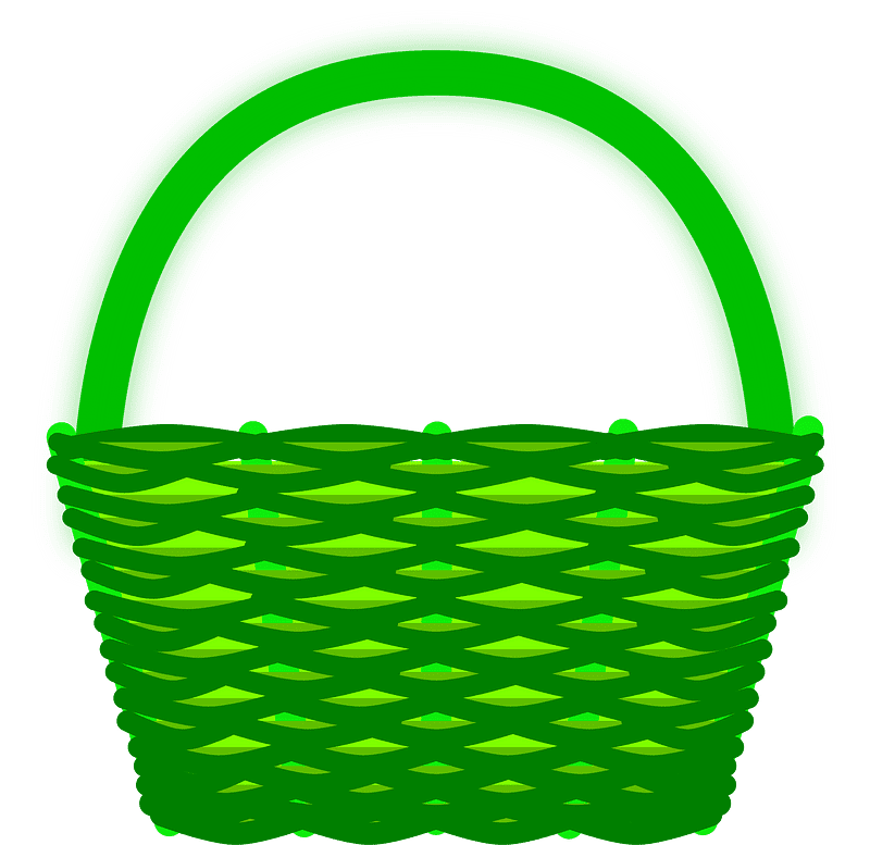 Green Basket Clipart Transparent