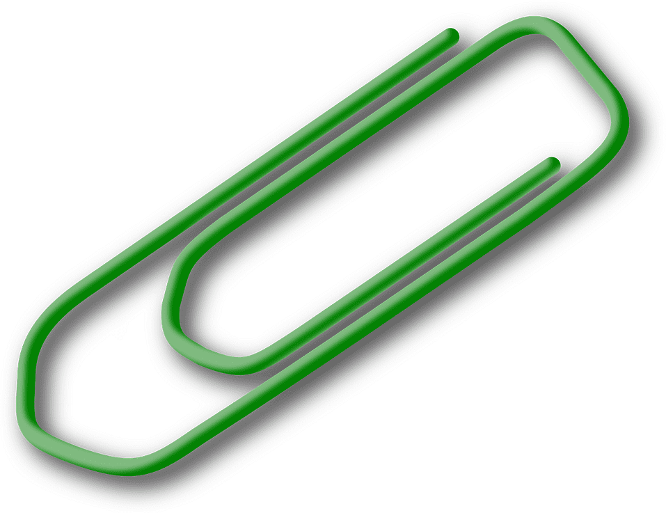 Green Paper Clip Clipart