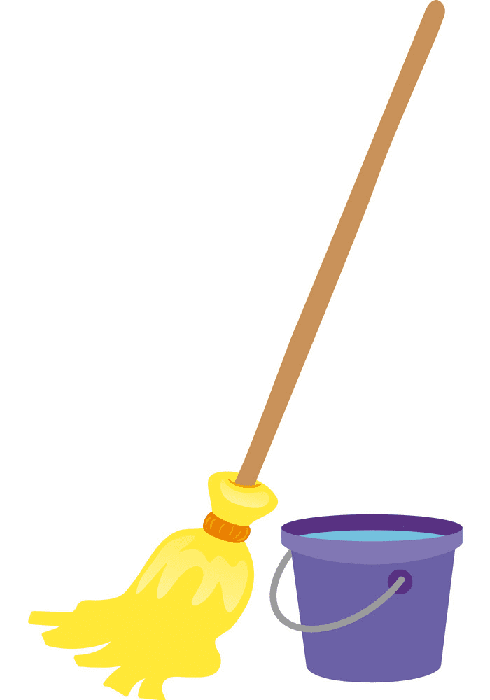 Mop and Bucket Clipart For Free