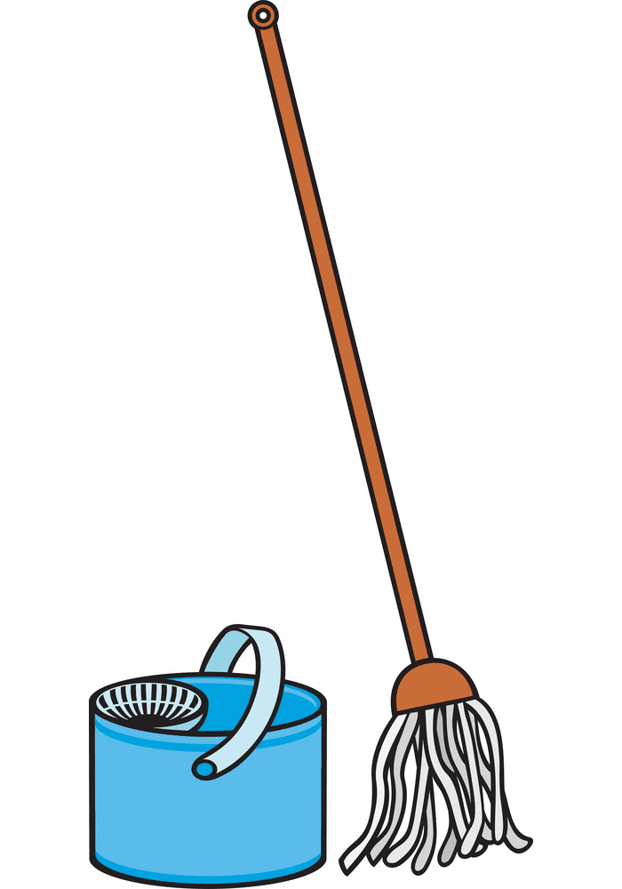 Mop and Bucket Clipart Png