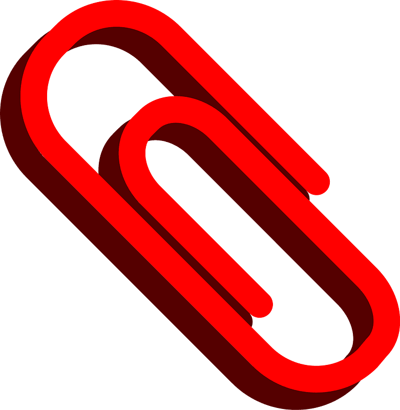 Red Paper Clip Clipart Transparent Background