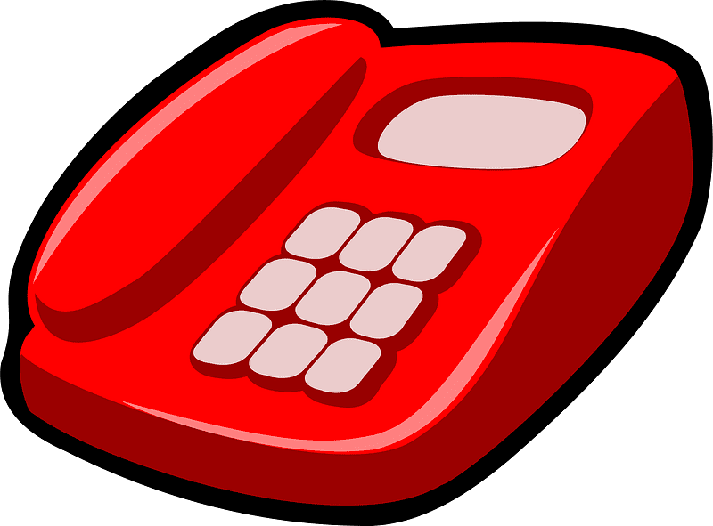 Red Telephone Clipart Transparent