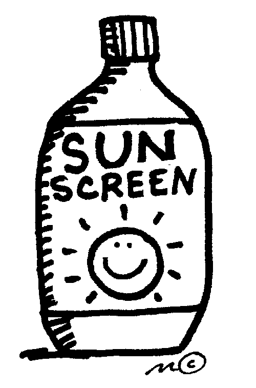Sunscreen Clipart Black and White