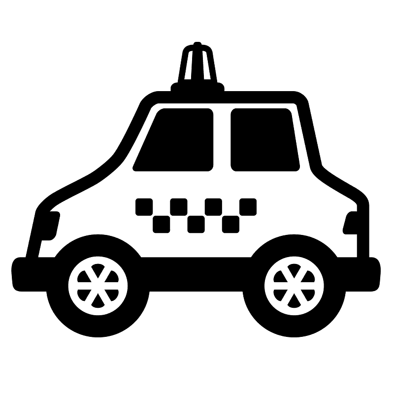 Taxi Clipart Black and White
