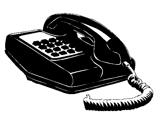 Telephone Black and White Clipart