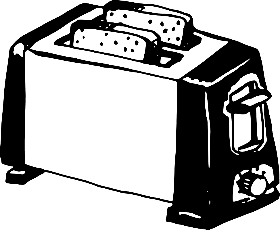Toaster Clipart Black and white