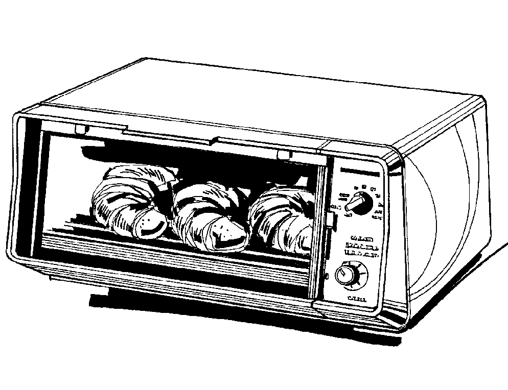 Toaster Oven Clipart Black and White