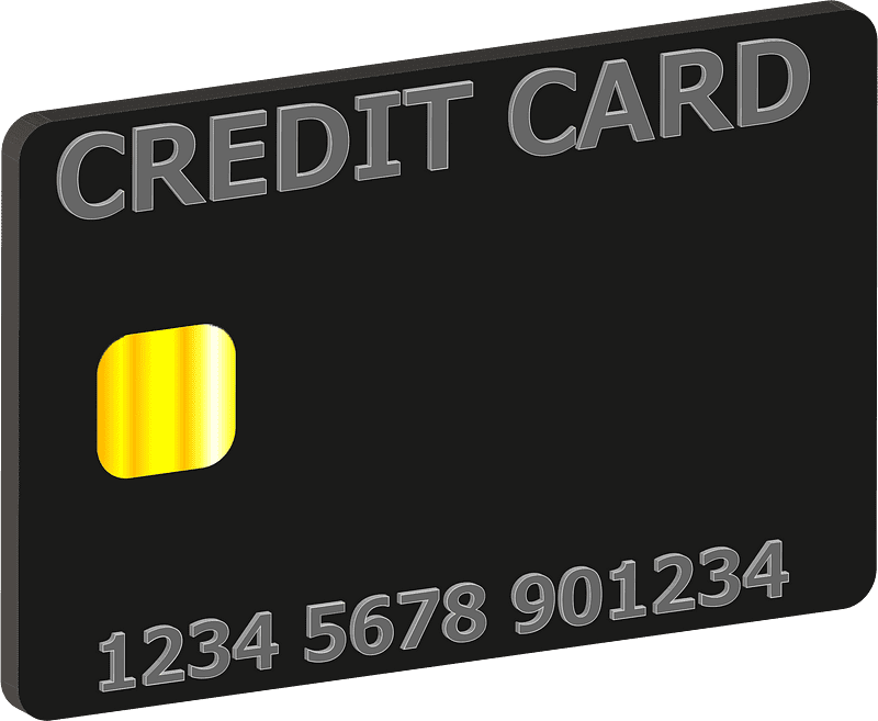 Black Credit Card Clipart Transparent Background