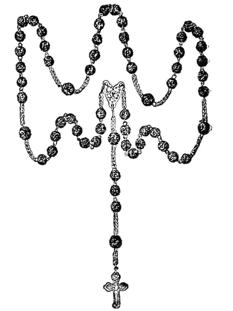 Black and White Rosary Clipart