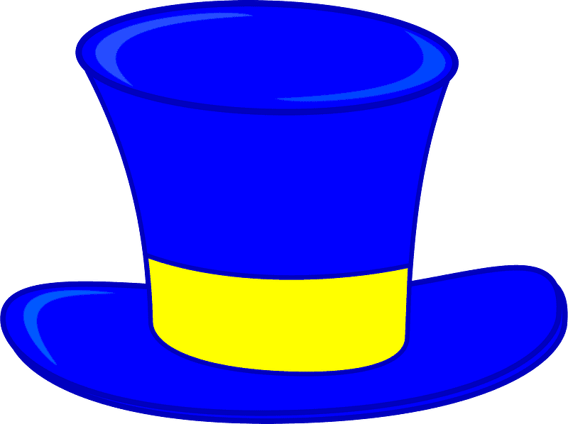 Blue Top Hat Clipart Transparent Bakcground
