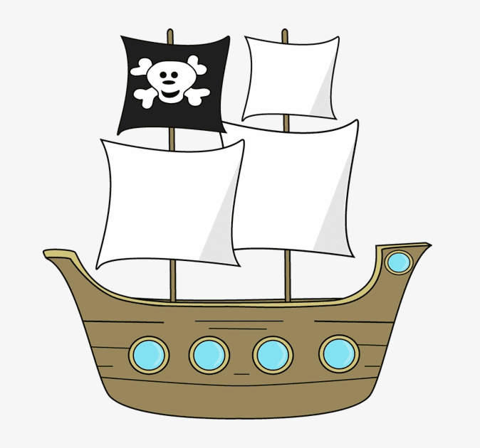 Cute Pirate Ship Clipart