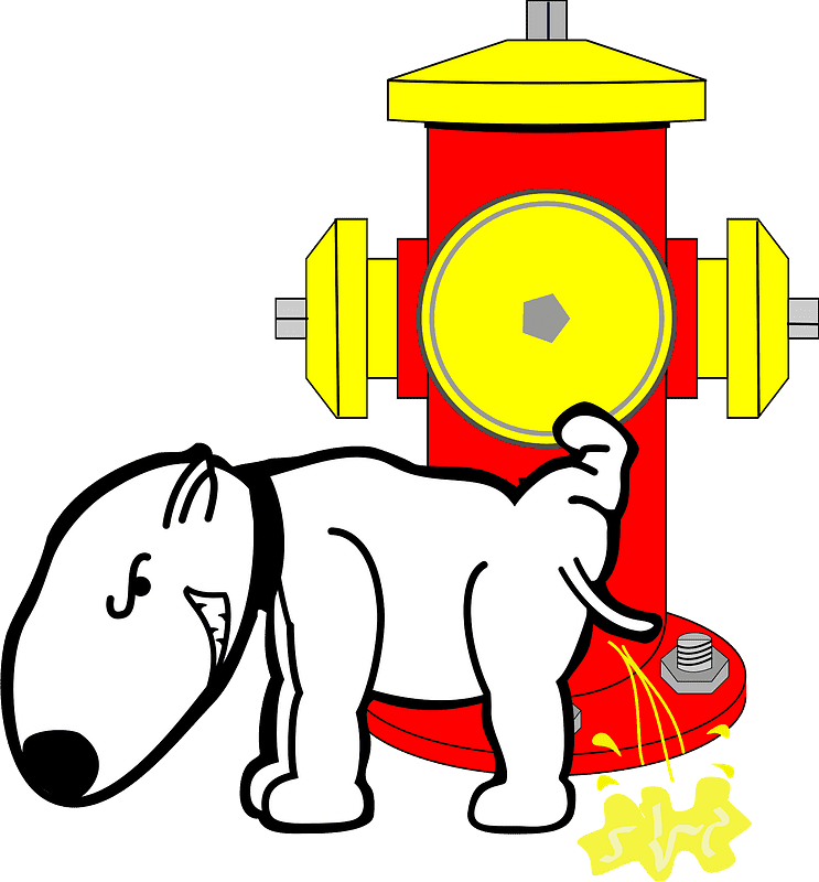 Dog and Fire Hydrant Clipart Transparent Background