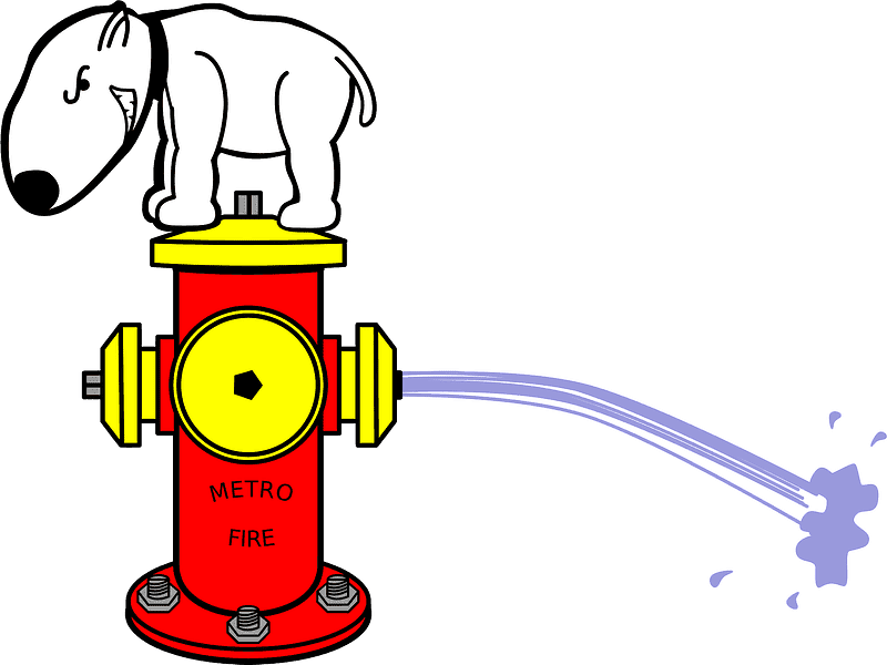Dog and Fire Hydrant Clipart Transparent