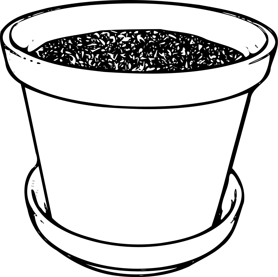 Download Flower Pot Clipart Black and White