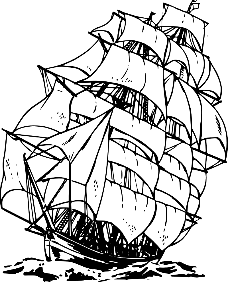 Download Pirate Ship Clipart Black and White
