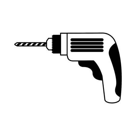 Electric Drill Clipart Black and White