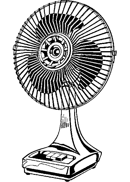 Fan Clipart Black and White