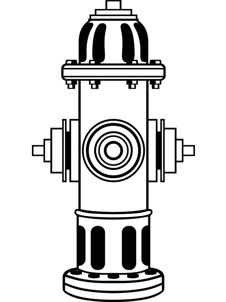 Fire Hydrant Clipart Black and White (2)