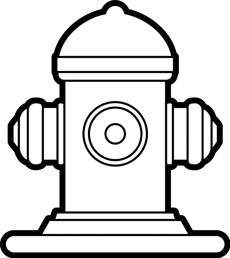 Fire Hydrant Clipart Black and White (3)