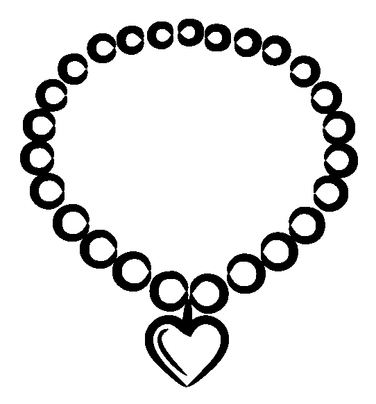 Necklace Clipart Black and White