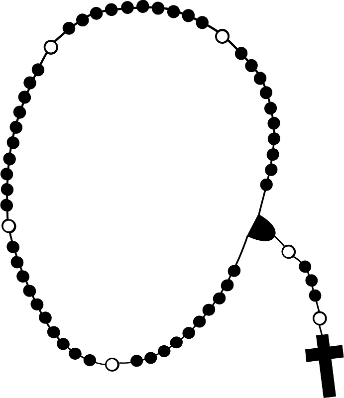 Rosary Clipart Black and White