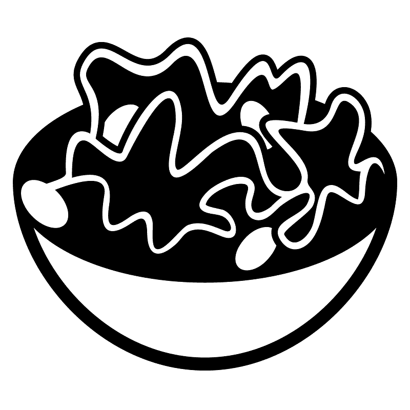 Salad Clipart Black and White