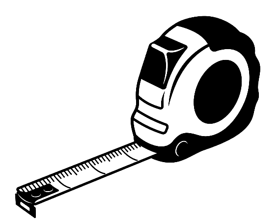 Tape Measure Black and White Clipart