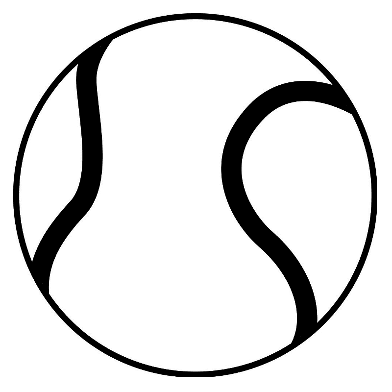 Tennis Ball Clipart Black and White (6)