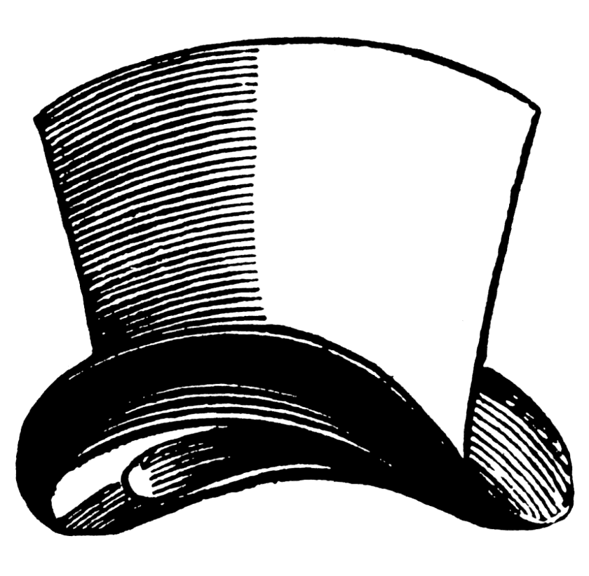Top Hat Clipart Black and White (2)