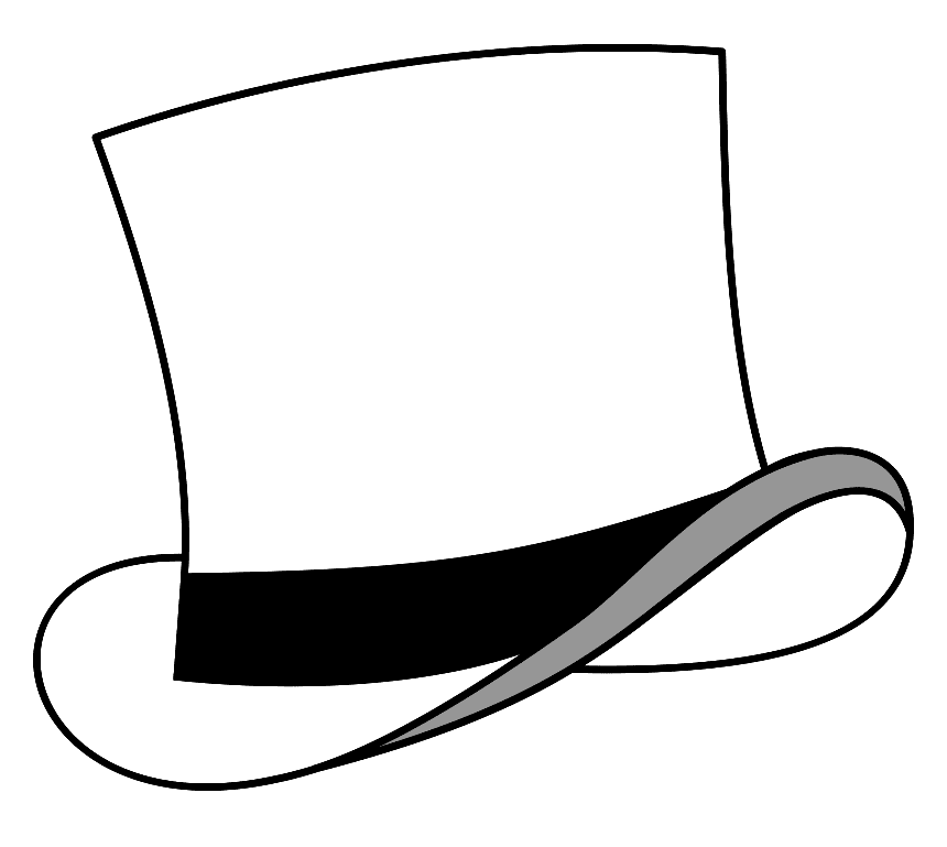 Top Hat Clipart Black and White (3)