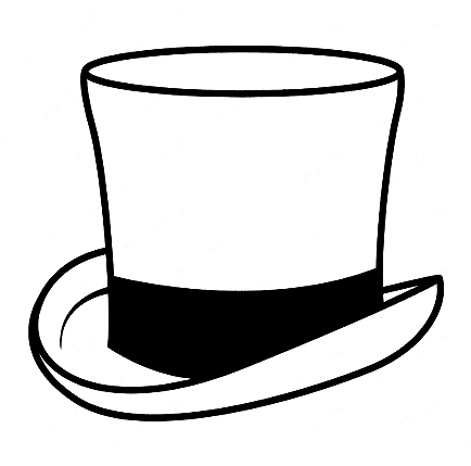 Top Hat Clipart Black and White (7)